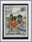 Stamps Hungary -  Año Internacional d' l' Juventud, Ejercicio aerobico