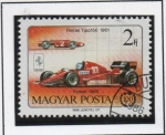 Stamps Hungary -  1961 Ferrari Tipo 156 Coche d' Carreras