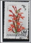 Stamps Hungary -  Flores d' l' Américas: Lobelia Cardinalis