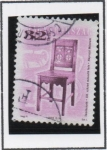 Stamps Hungary -  Muebles Antiguos:  Silla d' madera con respaldo Tallado 