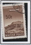 Stamps Hungary -  Avion sobre Ciudades: Atenas