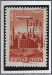 Stamps Hungary -  Avion sobre Ciudades: El Cairo