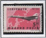 Stamps Hungary -  Aviones, líneas Aéreas:  TU-144  Norte d' Europa