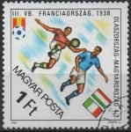 Stamps Hungary -  Copa d' mundo Hungria e competición Con?, Italia