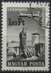 Stamps Hungary -  Avion sobre Ciudades: Fráncfort d' Main