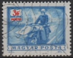 Stamps Hungary -  Mailman en motocicleta