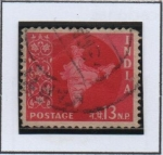 Stamps India -  Mapa d' l' India