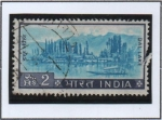 Stamps India -  Lago Dal, Cachemira.