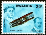 Stamps Rwanda -  Historia de la aviación, los hermanos Wright y Flyer IN (1903)