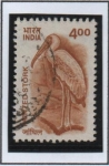 Stamps India -  Cigueña pintada