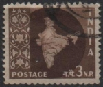 Stamps India -  Mapa d' l' India