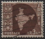 Stamps India -  Mapa d' l' India