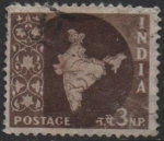 Stamps India -  Mapa d' l' India