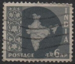 Stamps India -  Mapa d' l' India