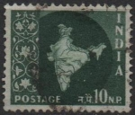 Stamps India -  Mapa d' l' India