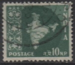 Stamps India -  Mapa d' l' India