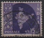 Stamps India -  Mapa d' l' India