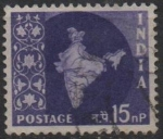 Stamps India -  Mapa d' l' India