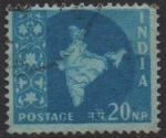 Stamps India -  Mapa d' l' India