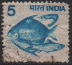 Sellos de Asia - India -  Peces