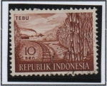 Stamps Indonesia -  Casña d' azucas y Ferrocarril