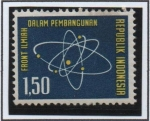 Stamps Indonesia -  Diagrama d' Atomo