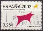 Sellos de Europa - Espa�a -  ESPAÑA 2002 3865 Sello Presidencia Union Europea Toro Logotipo Usado