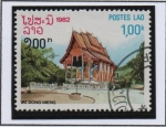 Sellos de Asia - Laos -  Pagodas; Dong Mieng