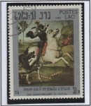 Stamps Laos -  Pinturas; San Jorge y el Dragon