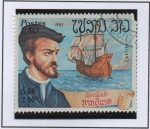 Stamps Laos -  Exploradores y sus Barcos, Magnifica Hermine Cartier