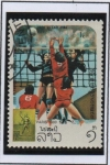 Stamps Laos -  Olimpiadas d' Verano, Los Ángeles,  Balonvolea