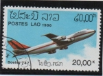 Stamps Laos -  Boeing 747