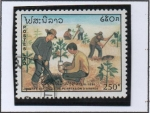 Stamps Laos -  Dia d' Arbol