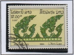 Stamps Laos -  Aete, Hojas