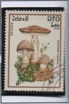 Stamps Laos -  Hongos; Amanita rubescens