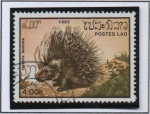 Stamps Laos -  Hystrix leucura