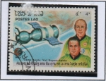 Stamps Laos -  Vuelo d' Apolo-Soyuz, 10 Anv.