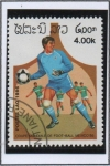 Stamps Laos -  Copa mundial México, Bandera y jugadas