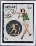 Stamps Laos -  Olimpiadas d' Verano, Seúl, Jabalina