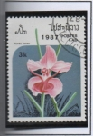 Stamps Laos -  Orquídeas, Vanda teres