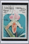 Stamps Laos -  Orquídeas, Paphiopedilum 