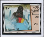 Stamps Laos -  Olimpiadas d' Invierno, Calgary, Trineo