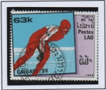 Stamps Laos -  Olimpiadas d' Invierno, Calgary, Patinaje d' Velocidad