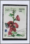 Stamps Laos -  Flores, Althaea rosea