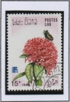 Stamps Laos -  Flores, Althaea rosea