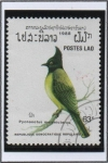 Sellos de Asia - Laos -  Pájaros,Bulbul carinegro