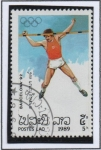 Stamps Laos -  Olimpiadas d' Verano, Barcelona: Salto con Pertiga