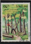 Stamps Laos -  Lucha conta l' Destrucion d' Bosques, No Cortes Arboles