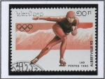 Stamps Laos -  Olimpiadas d' Invierno, Albertville: Patinaje d' Velocidad