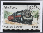 Stamps Laos -  Espamer'91 Buenos Aires,  Canadian pacific 4-6-2